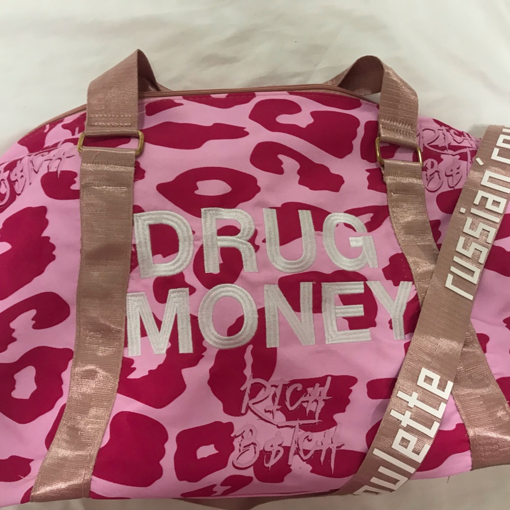 Pink and Brown Leopard Print Travel Bag